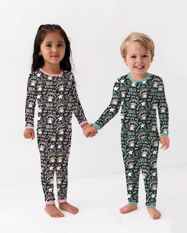 Zweiteiliges Langarm-Pyjama-Set mit Sommerfrüchten