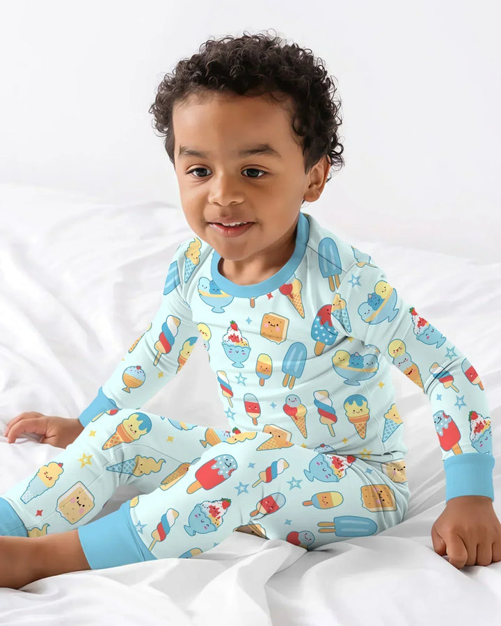 American Ice cream Two Piece Long Sleeve Pajama Set