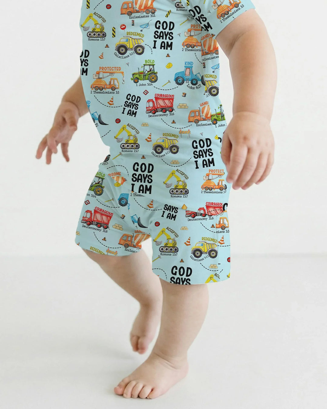 God Says I Am Boy Two Piece Short Sleeve Shorts Pajama Set
