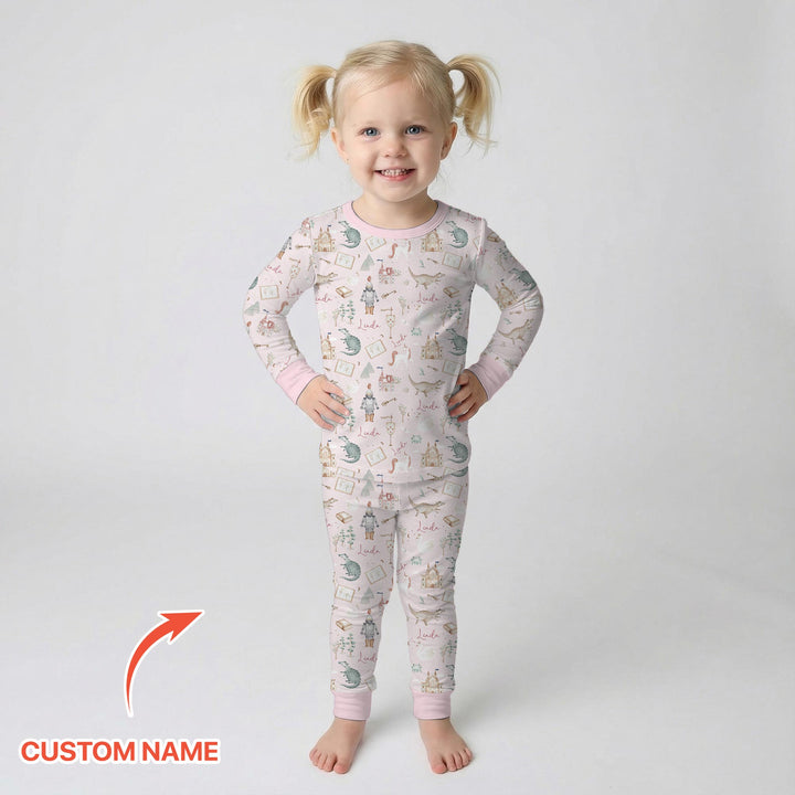 Zweiteiliges Langarm-Pyjama-Set mit Sommerfrüchten