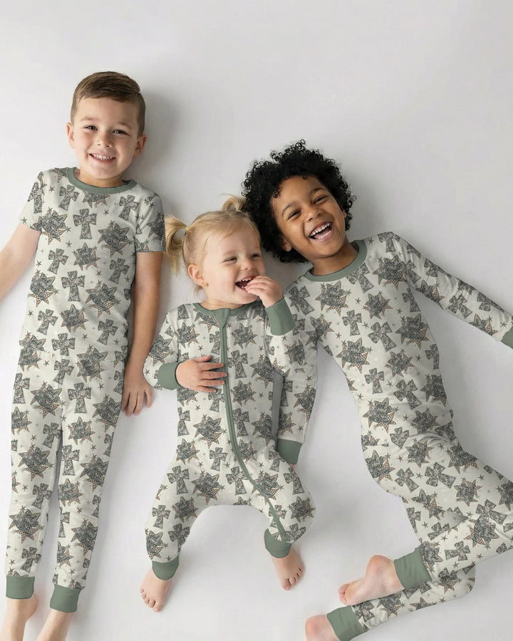 Conjunto de pijama de dos piezas de bambú con mangas largas, plantilla PERSONALIZADA