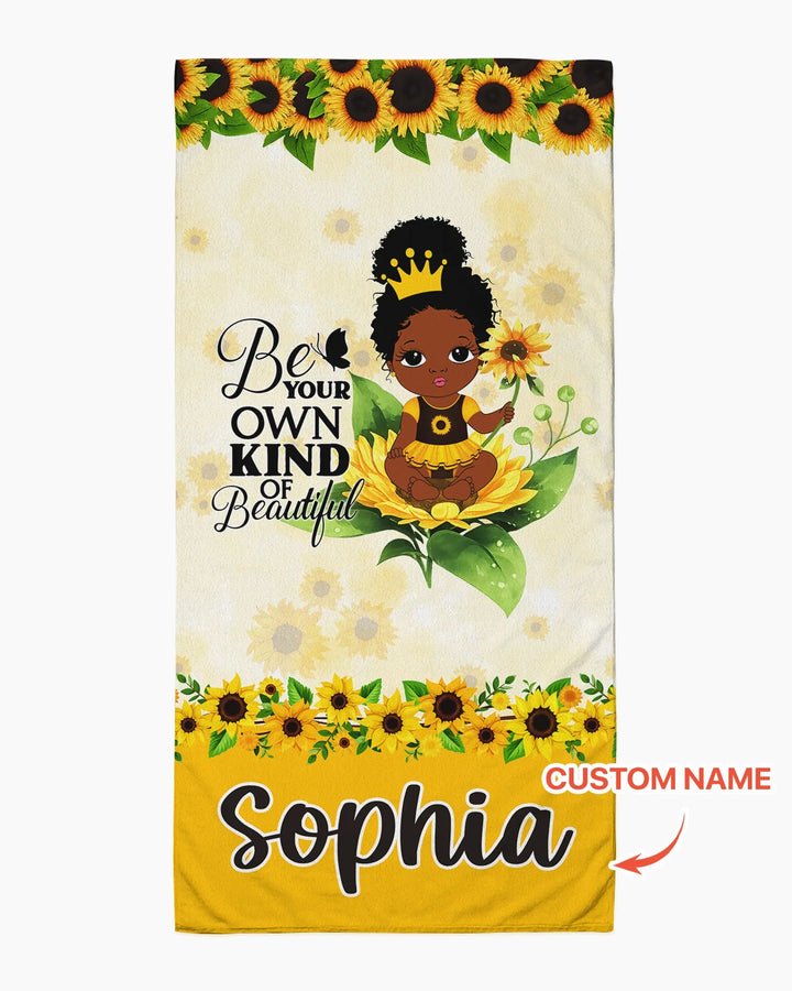 Personalisiertes Sonnenblumen-Königin Bambus-Strandtuch