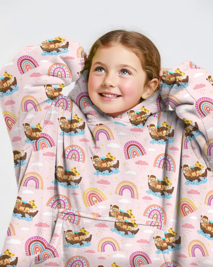 Noah’s Ark & God’s Rainbow Promise Wearable Bamboo Blanket Hoodie