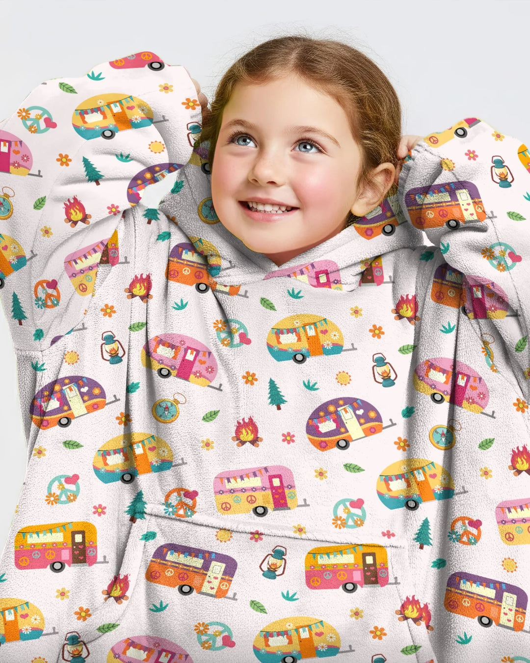 Happy Little Camper Bamboo Blanket Hoodie