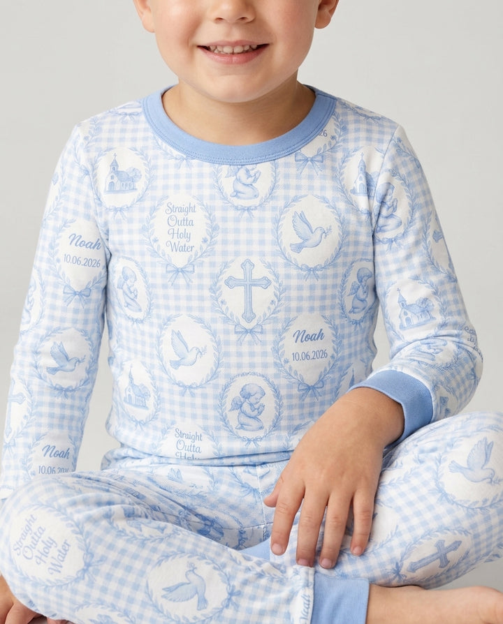 Zweiteiliges Langarm-Pyjama-Set mit Sommerfrüchten