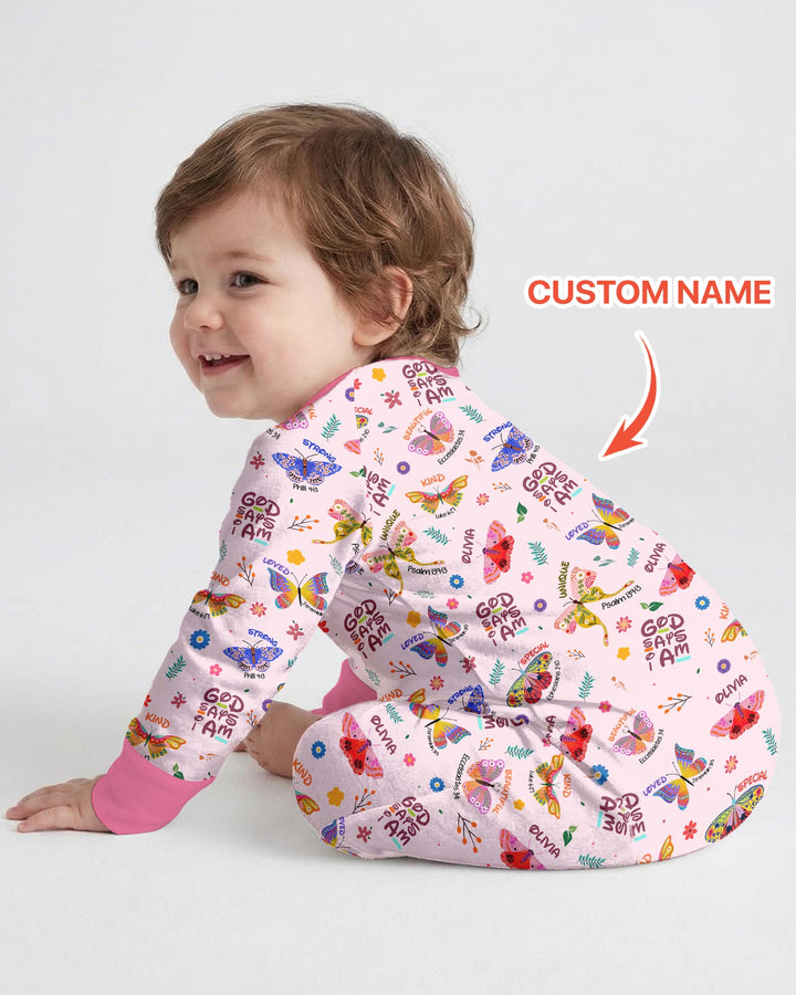 Custom Name God says I am Butterfly Convertible Zippy