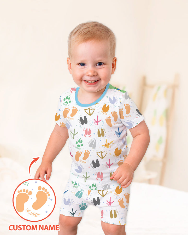 Schlafanzug-Set zweiteilig, kurze Ärmel, kurze Hose, Bambus