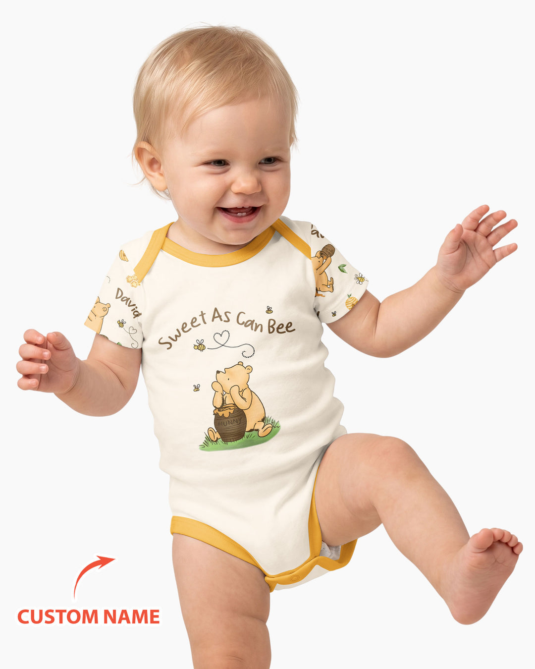 Sweet As Can Bee Custom Name Bamboo Bodysuit