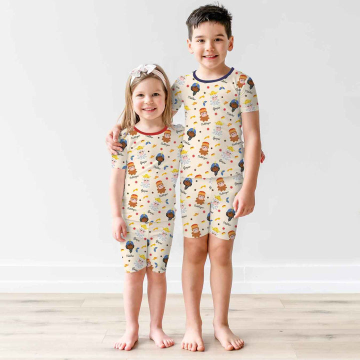 Tres Reyes Magos Two Piece Short Sleeve Shorts Pajama Set