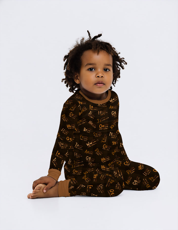 Black History Alphabet Two Piece Long Sleeve Pajama Set