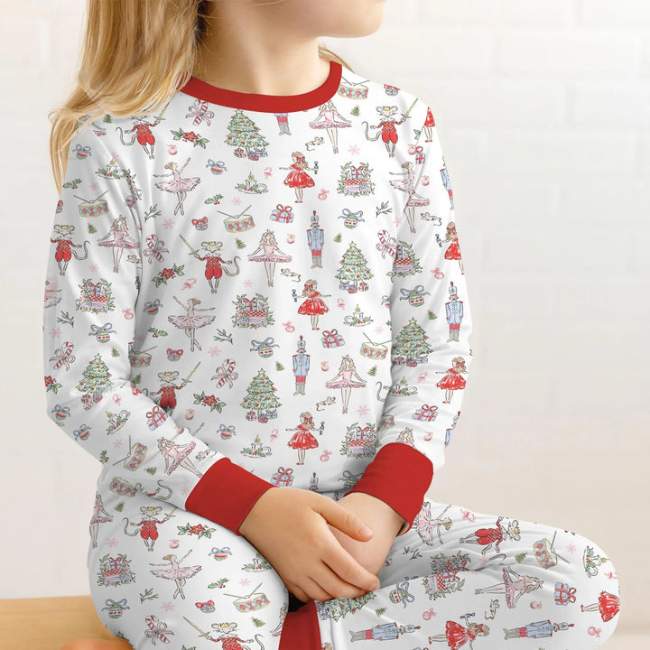 Sweet Nutcracker Holiday Matching Mom And Baby Two Piece Long Sleeve Pajama Set