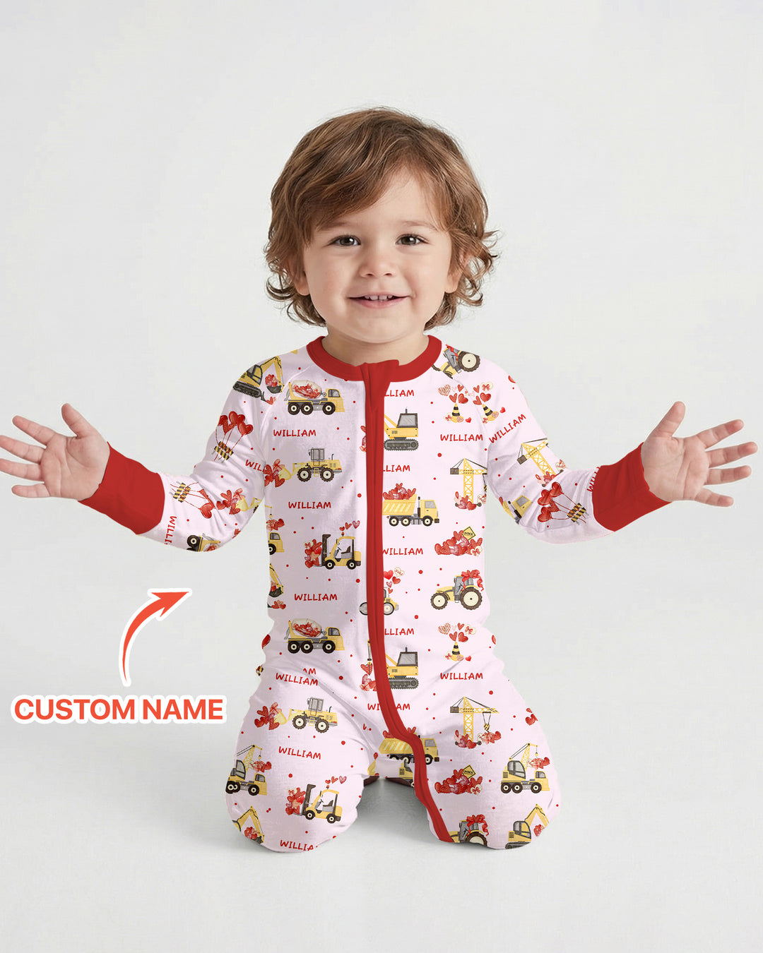 Custom Name Valentine Trucks Family Matching Convertible Zippy