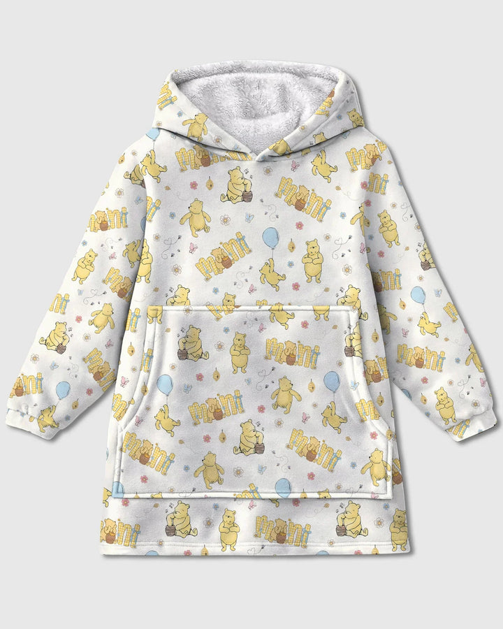Mama & Mini Honey Bear Wearable Bamboo Blanket Hoodie