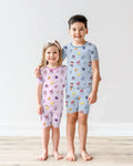Cute Ramadhan Mubarak Bamboo Two Piece Short Sleeve Shorts Pajama Set