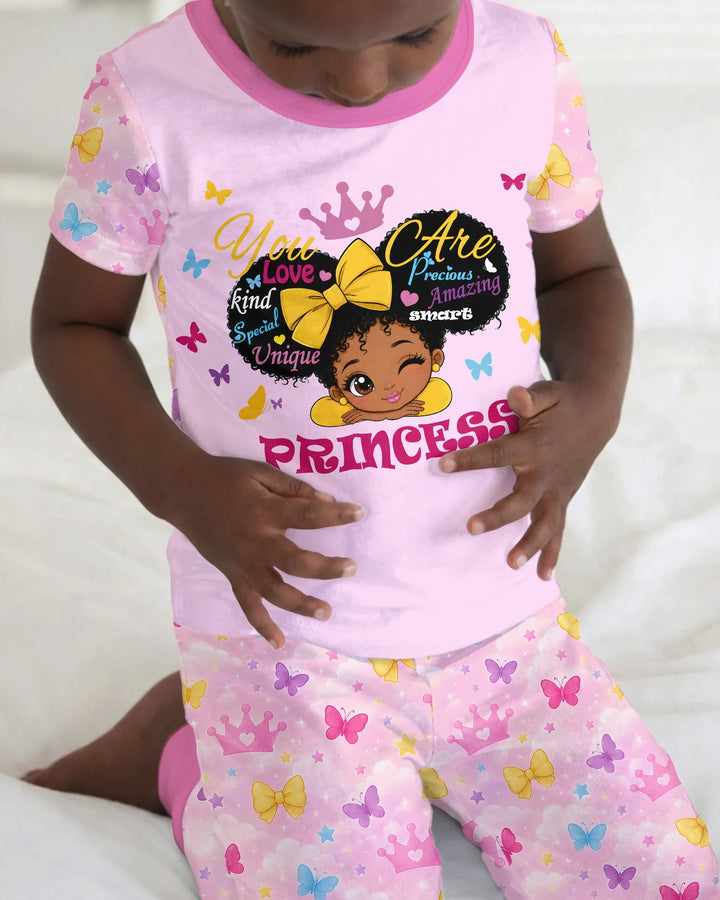Afro Princess You Are Beautiful Bamboo Two Piece Short Sleeve Pajama Set