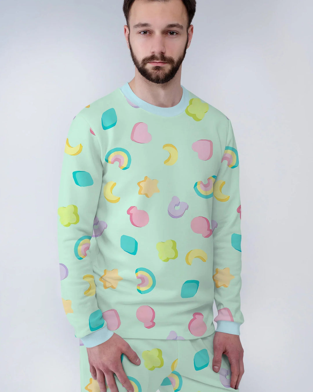 Pastel Lucky Charms Scatter Men's Pajama Set