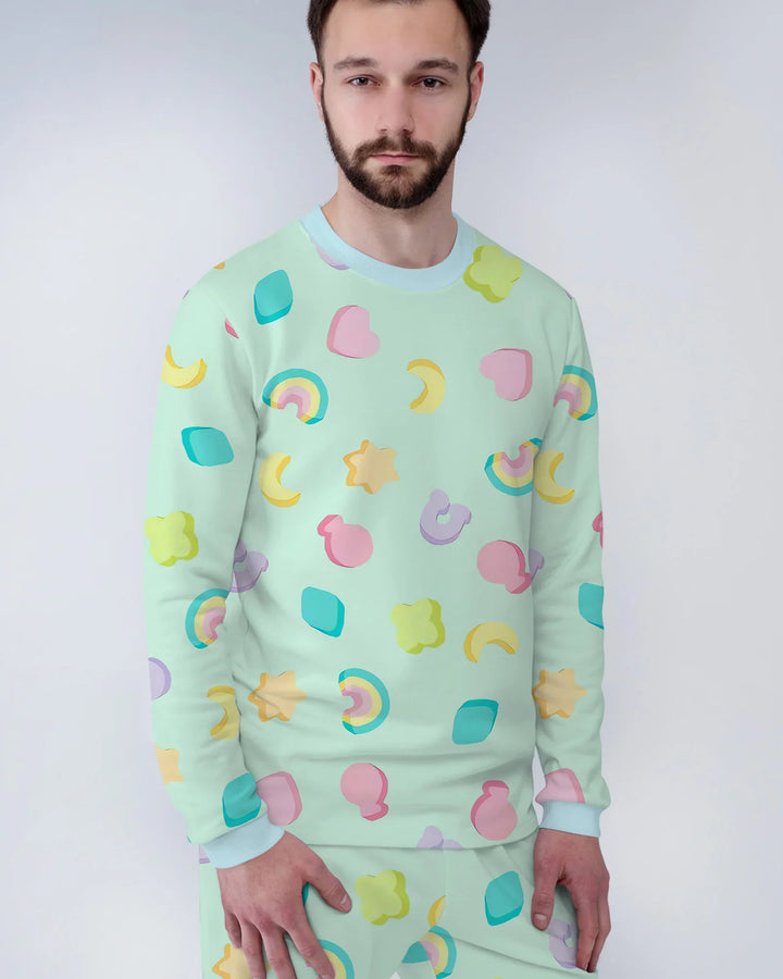 Pastel Lucky Charms Scatter Men's Pajama Set