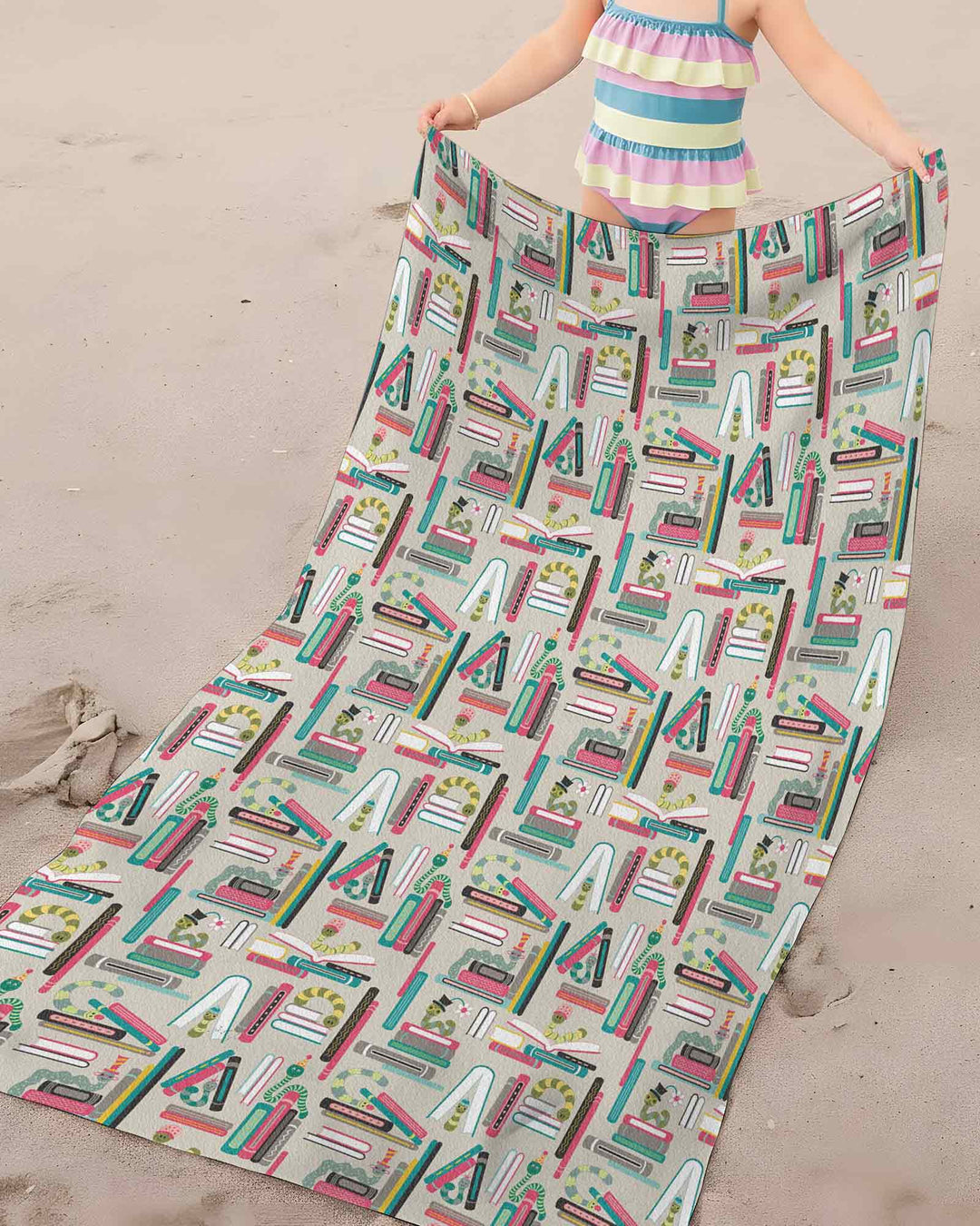 Bookworm Adventures Bamboo Beach Towel