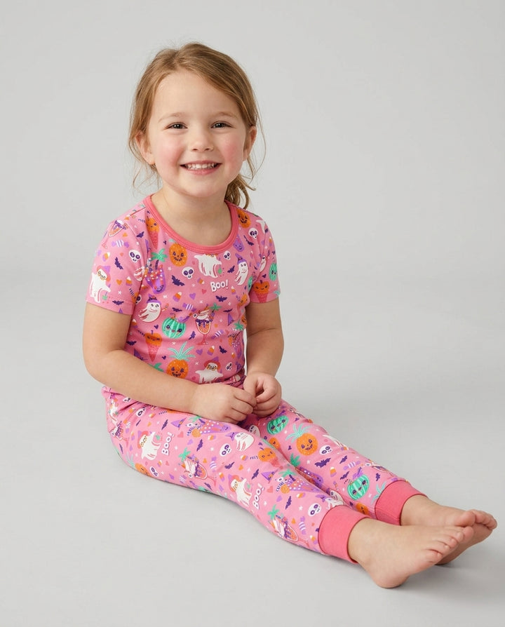Summerween Doodles Bamboo Two Piece Short Sleeve Pajama Set