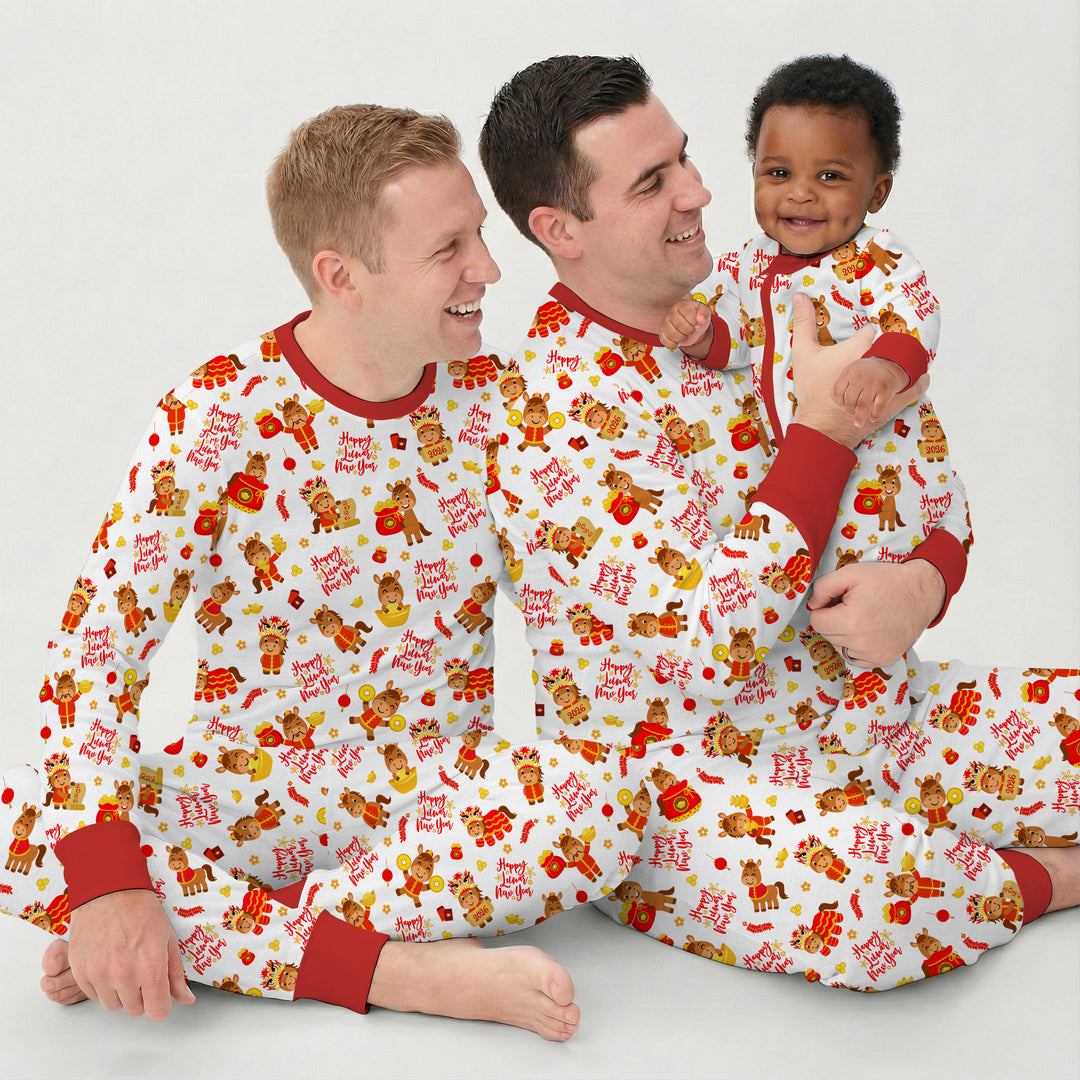 Year of the Horse Two Piece Long Sleeve Pajama Set
