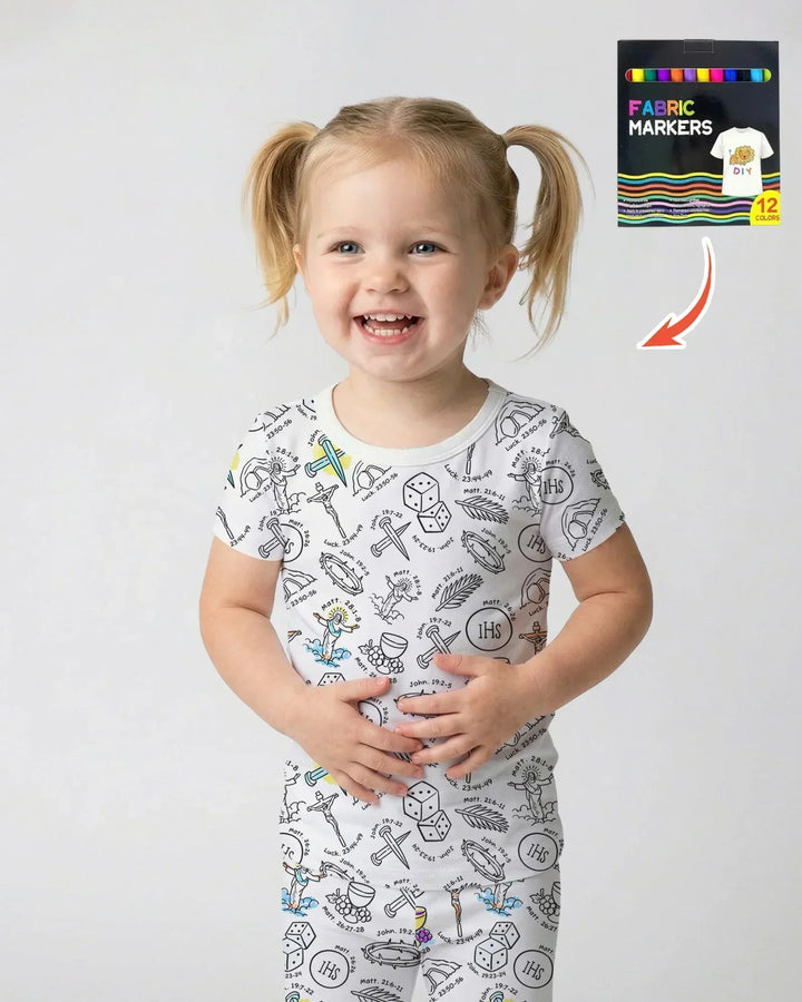 Zweiteiliges, kurzärmliges Pyjama-Set mit Marienkäfern