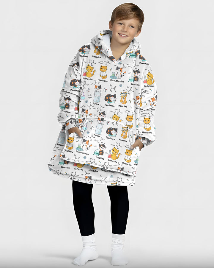 Biochemistry Cat Bamboo Blanket Hoodie
