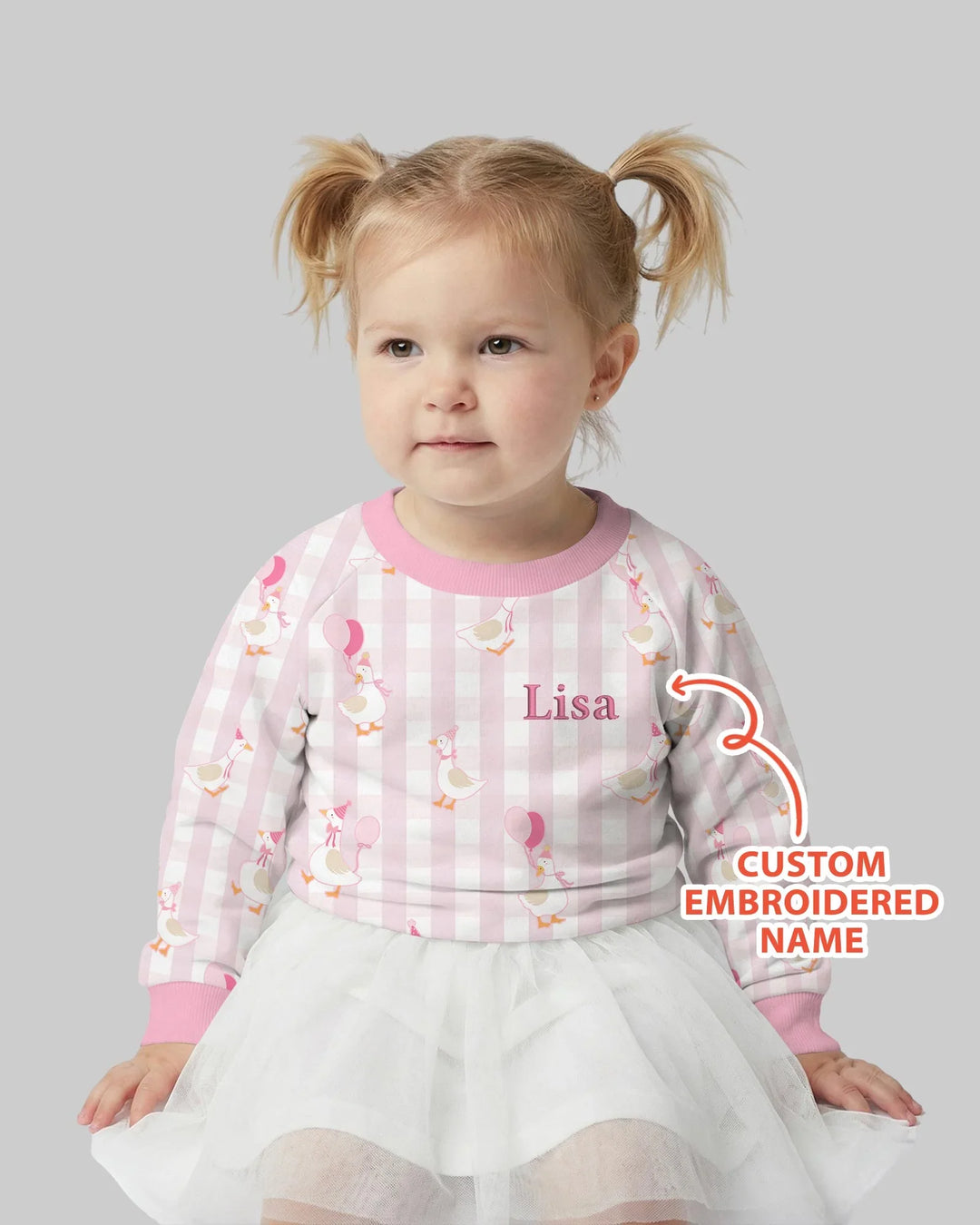 Custom Embroidered Birthday Boy/Girl Baby Bamboo Crewneck Sweatshirt
