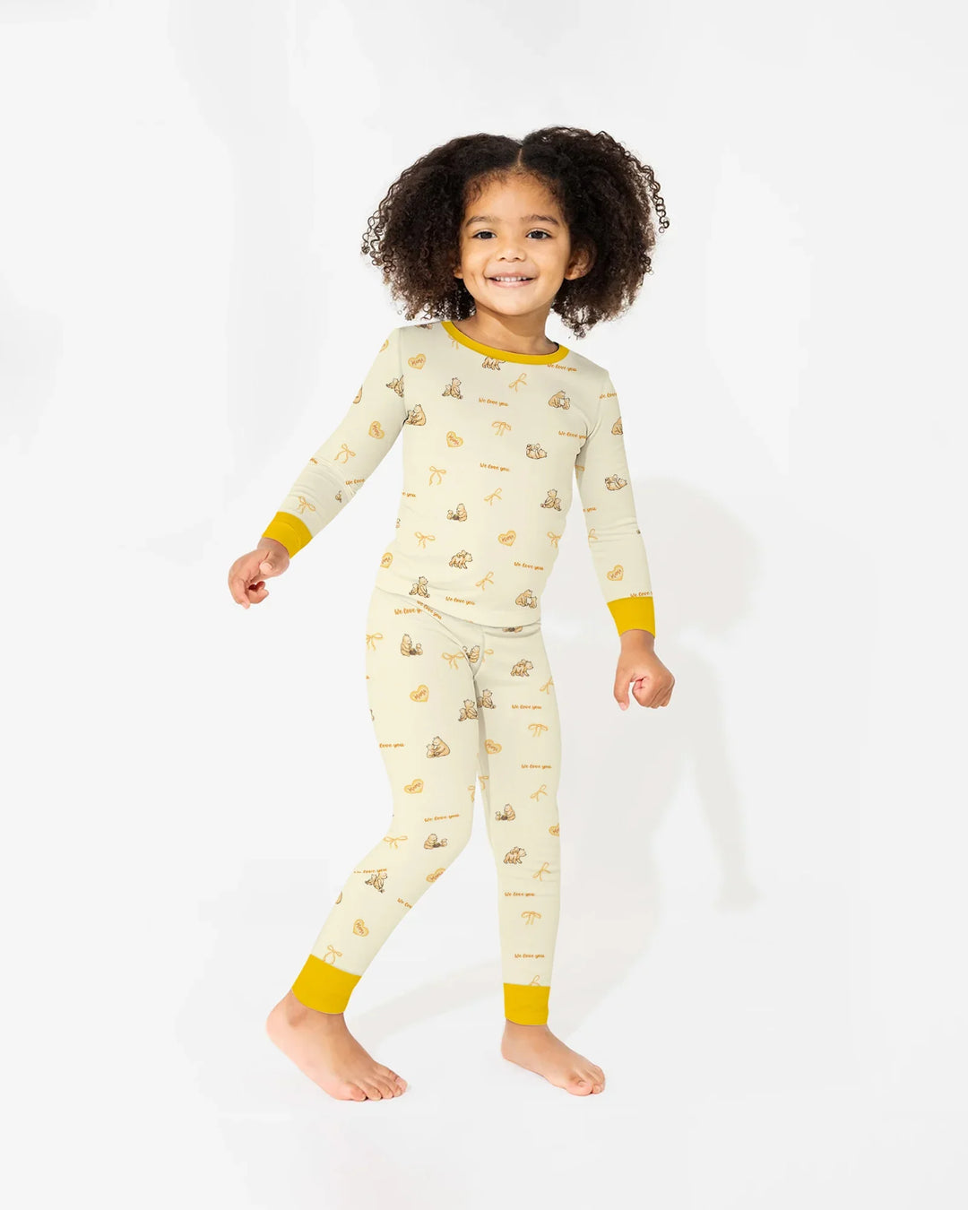Sweat Yellow Mama Bear Two Piece Long Sleeve Pajama Set