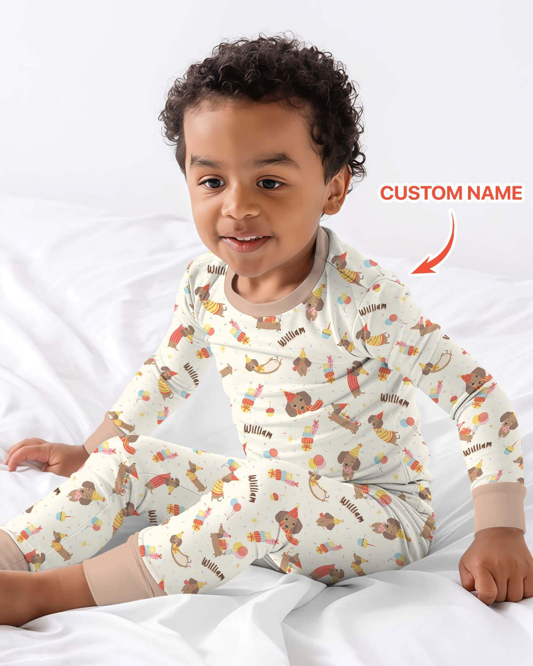 Dachshund Birthday Bamboo Two Piece Long Sleeve Pajama Set