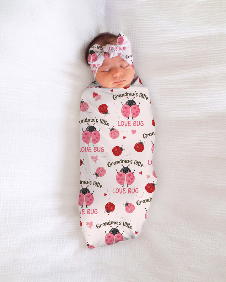Grandma's Little Love Bug swaddle blanket