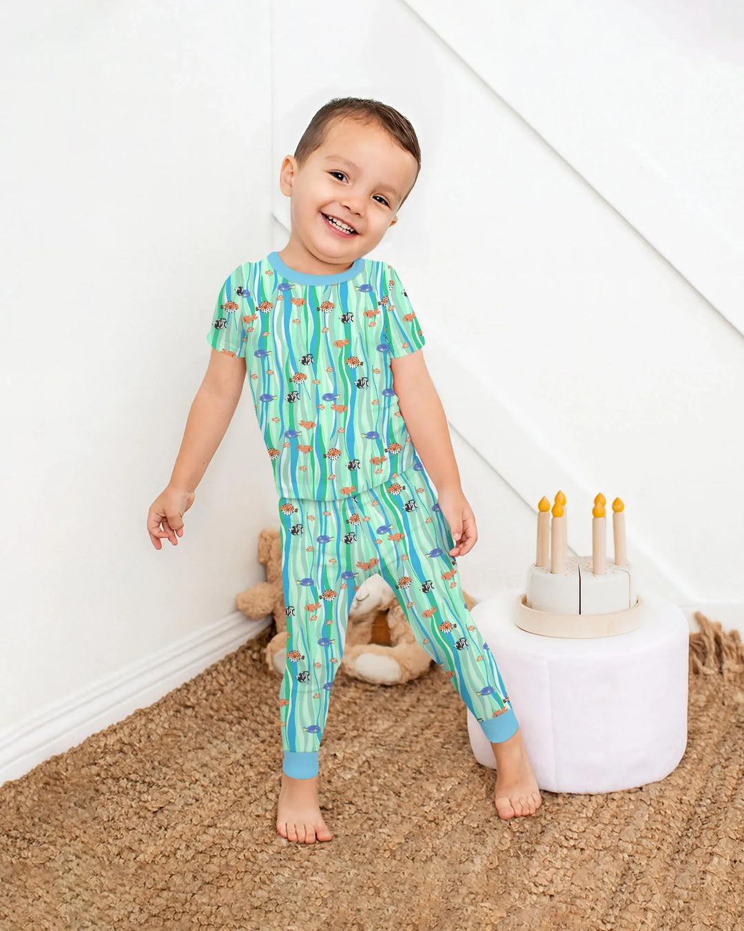 Zweiteiliges, kurzärmliges Pyjama-Set mit Marienkäfern