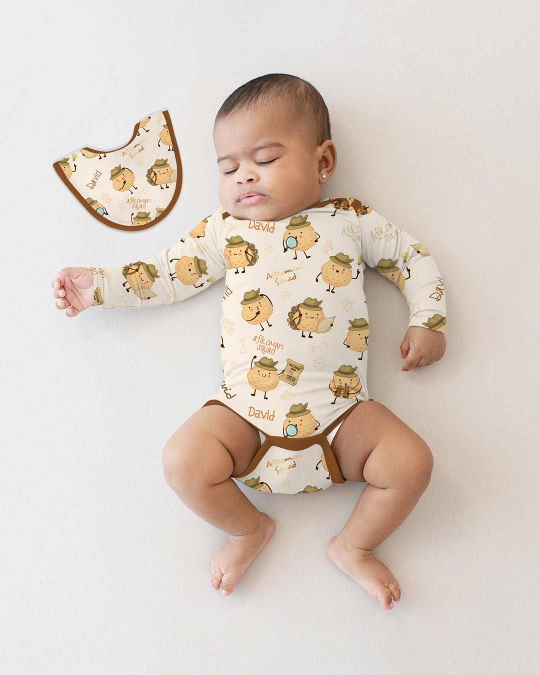 Gerippte Babykleidung mit individuellem Foto - Weich &amp; Skizzenhaft