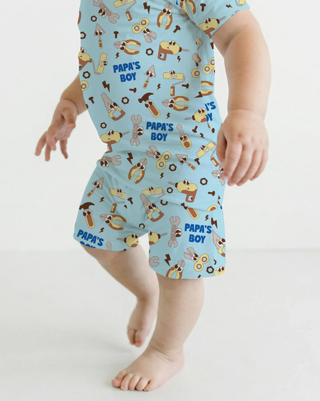 Club de Papás que Arreglan Todo: Conjunto de Pijama de Bambú de Dos Piezas con Manga Corta y Pantalones Cortos
