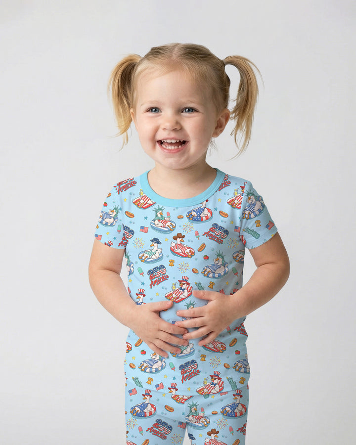Zweiteiliges, kurzärmliges Pyjama-Set mit Marienkäfern