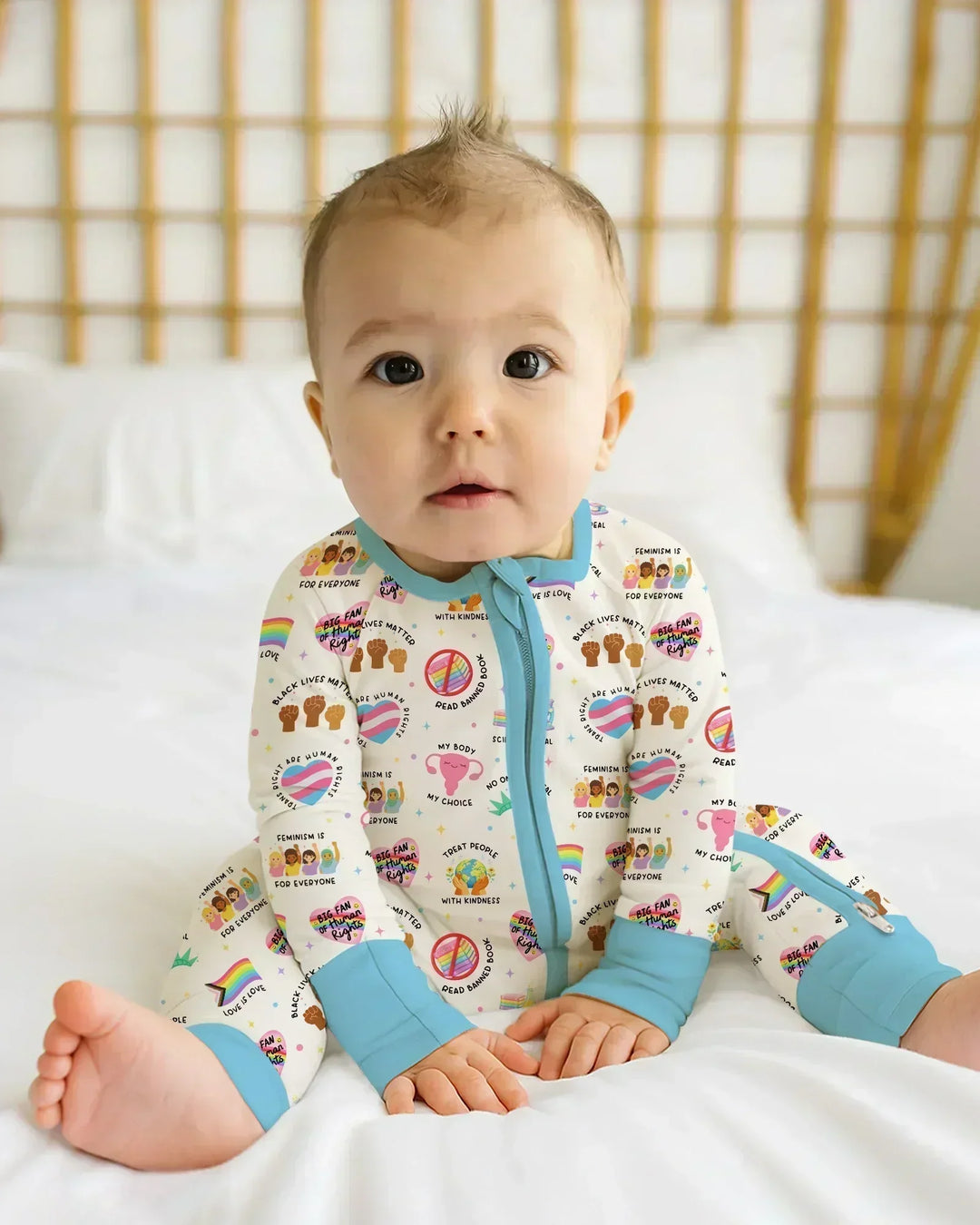 Gerippte Babykleidung mit individuellem Foto - Weich &amp; Skizzenhaft