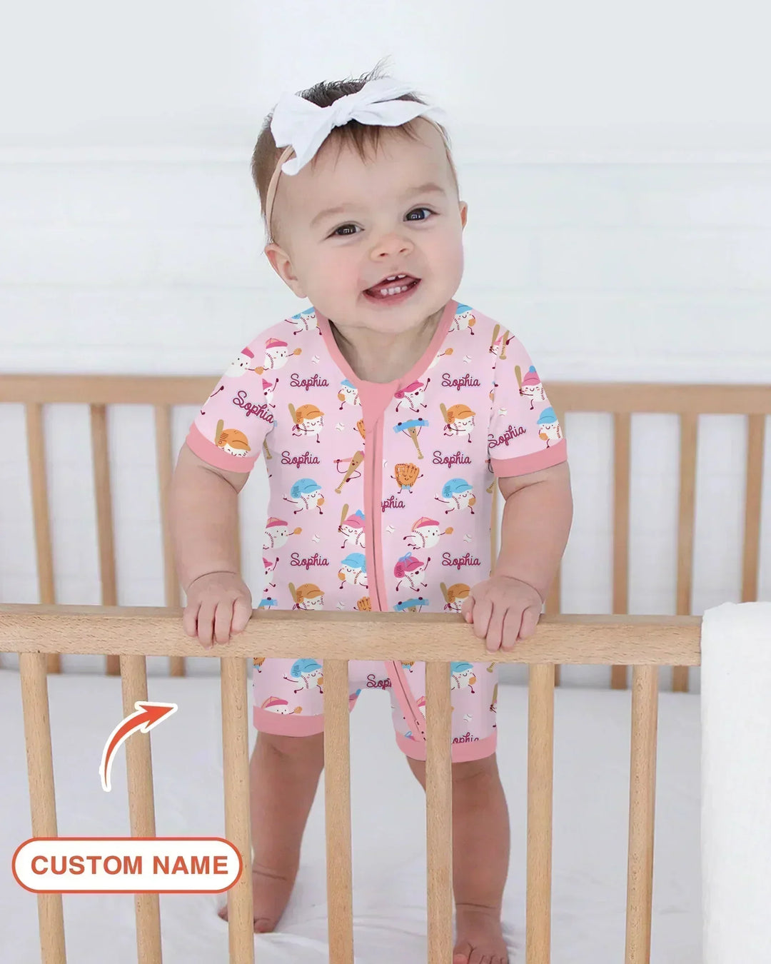 Custom Name Ballparl Family Matching Bamboo Shorty Zippy