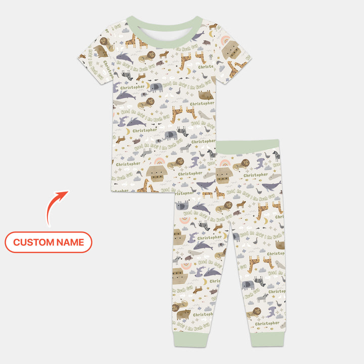 Need An Ark? I Noah Guy Custom Name Two Piece Short Sleeve Pajama Set