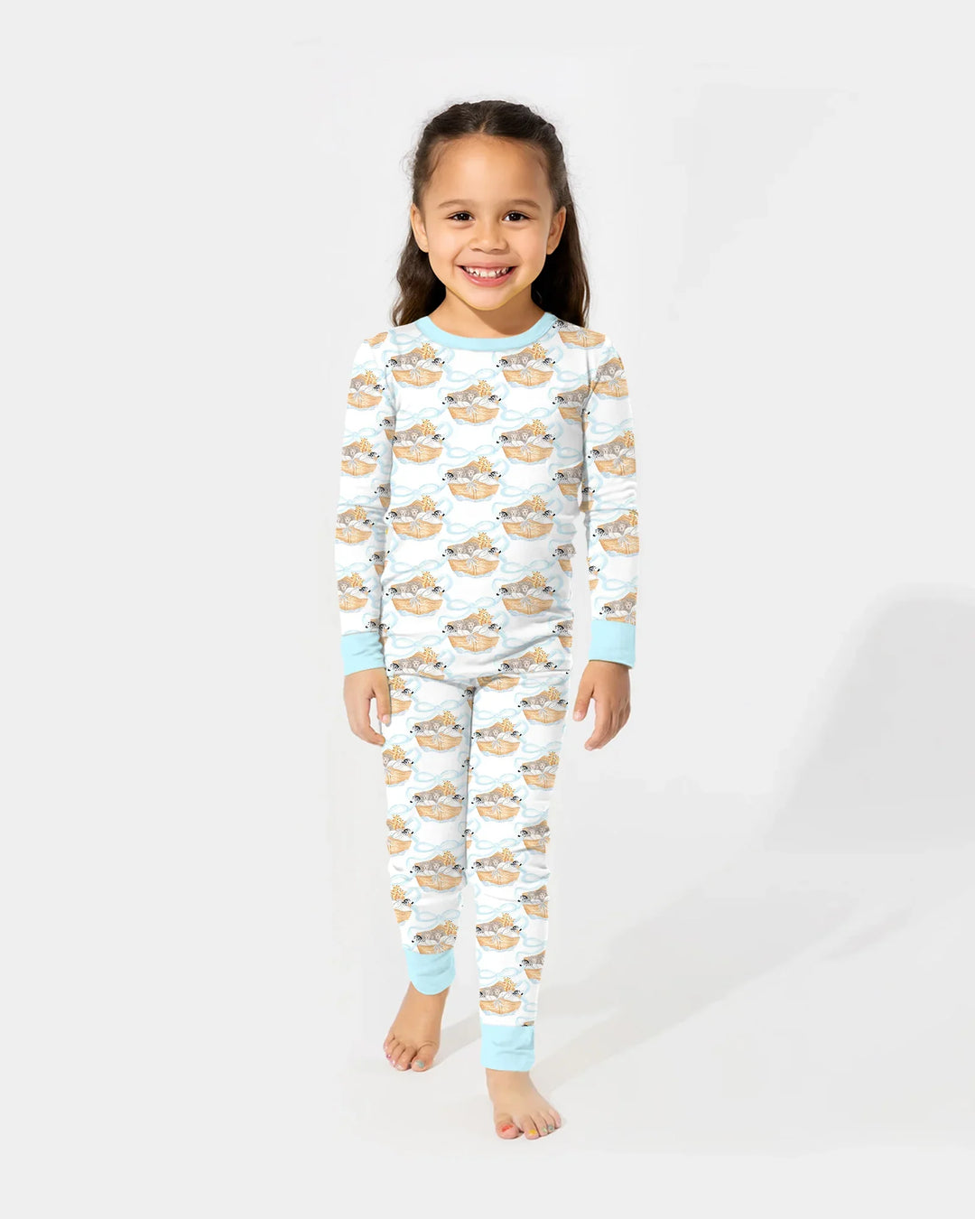 Zweiteiliges Langarm-Pyjama-Set mit Sommerfrüchten