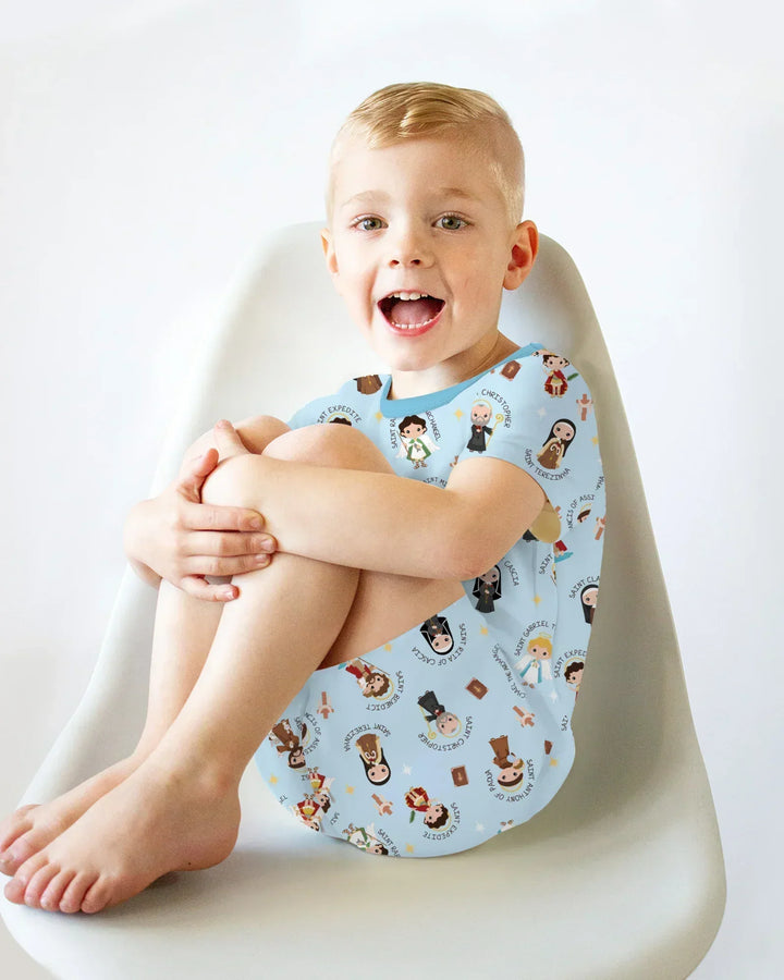 Saints in the Clouds Two Piece Short Sleeve Shorts Pajama Set