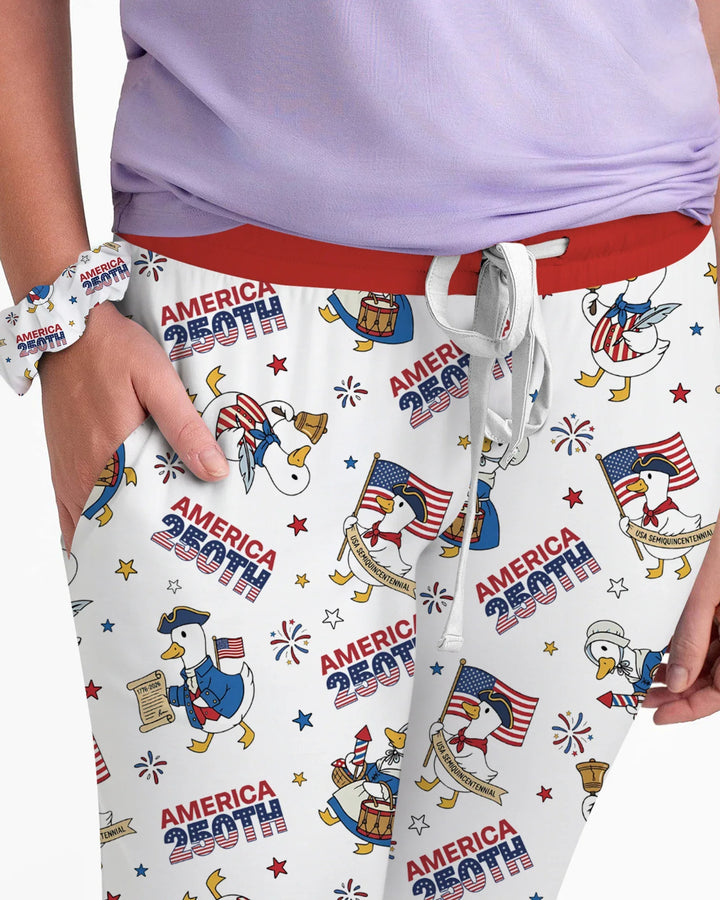 Patriotic Goose Celebrating 250 Years Bamboo Women Pajama Set