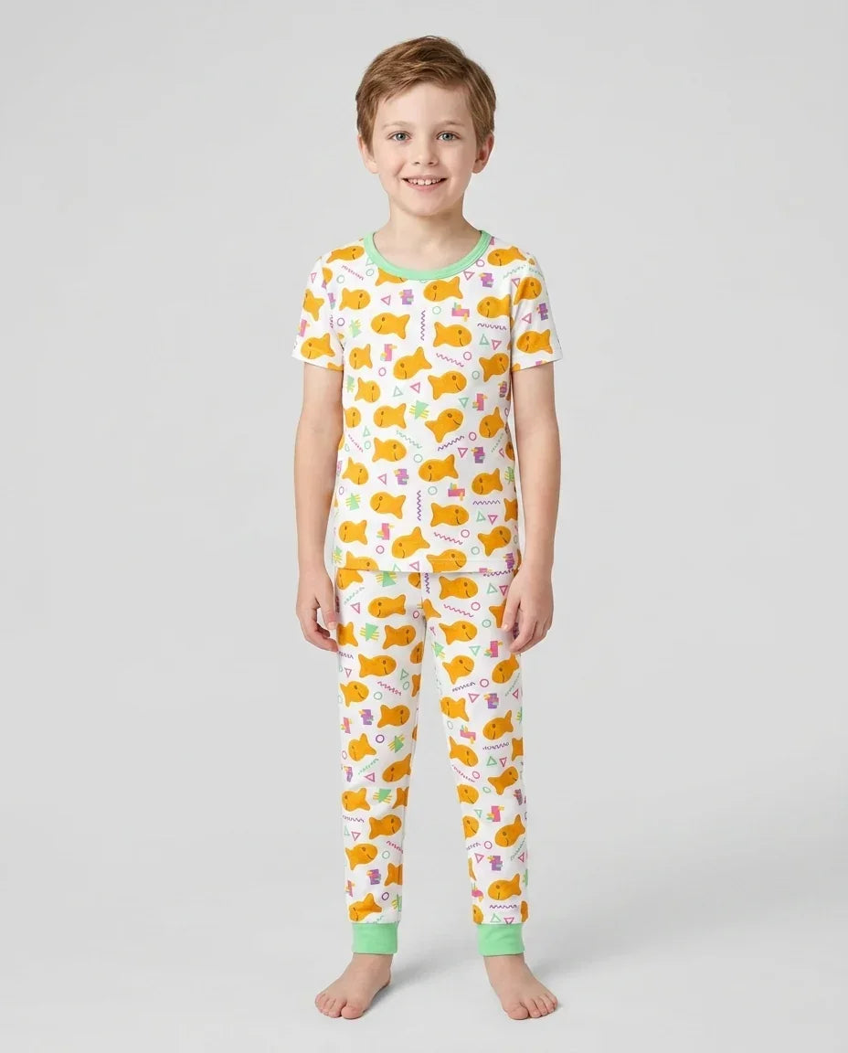 Conjunto de pijama de dos piezas de manga corta de bambú