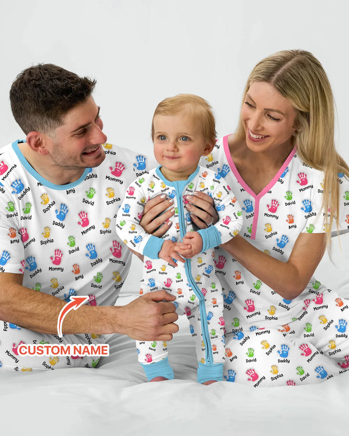 First Mother Day - Handprints Bamboo Men's Pajama Set