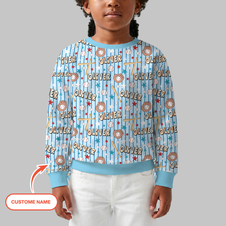 Custom name Little Baller Crewneck Sweatshirt