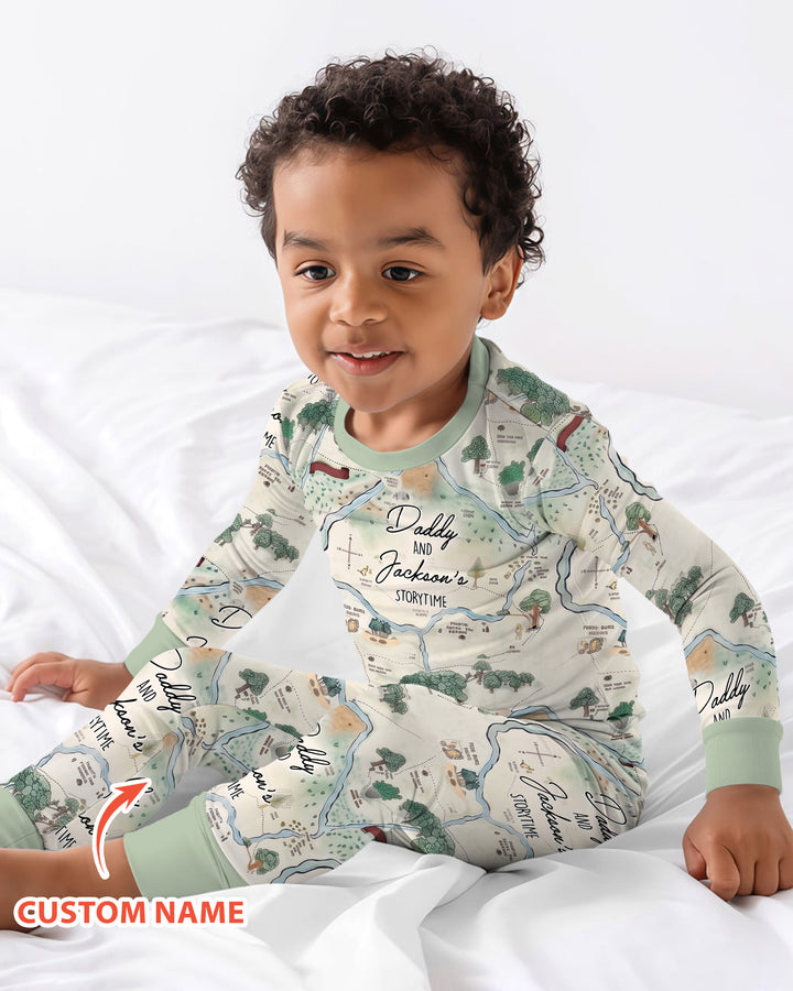 Conjunto de pijama de dos piezas de bambú con mangas largas, plantilla PERSONALIZADA