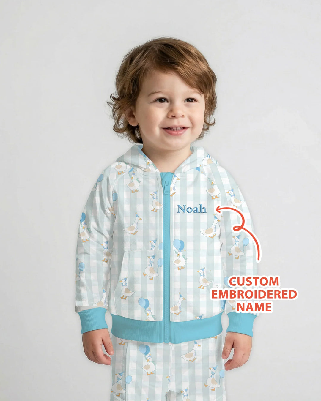 Custom Embroidered Birthday Boy/Girl Baby Bamboo Zip Hoodie