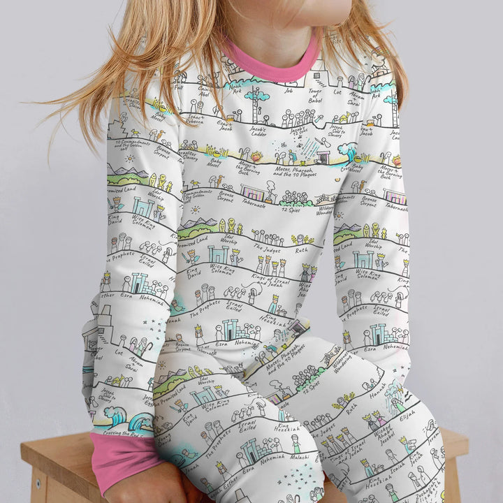 Zweiteiliges Langarm-Pyjama-Set mit Sommerfrüchten