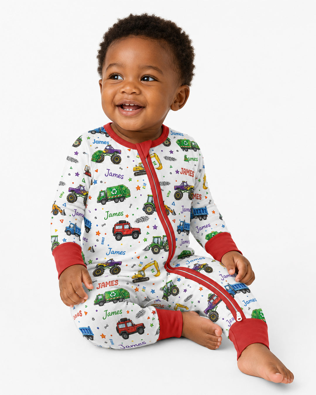 Cars And Trucks Parade Custom Name Bamboo Convertible Zippy