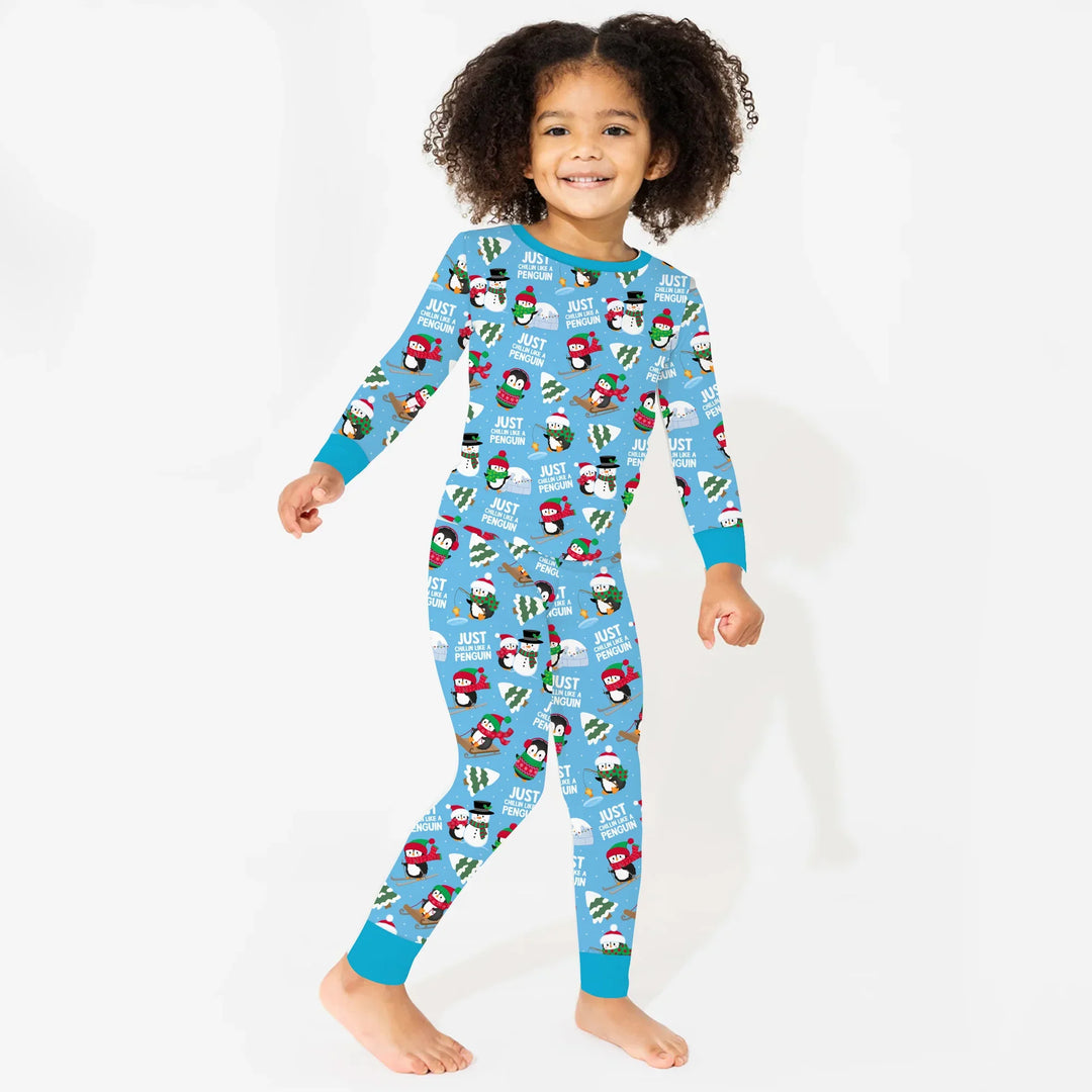 Chillin Like A Penguin Two Piece Long Sleeve Pajama Set
