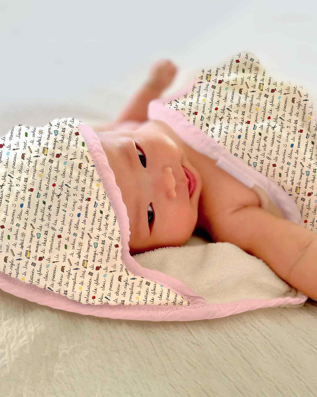 French Classroom Notes Hooded Bamboo Towel Set