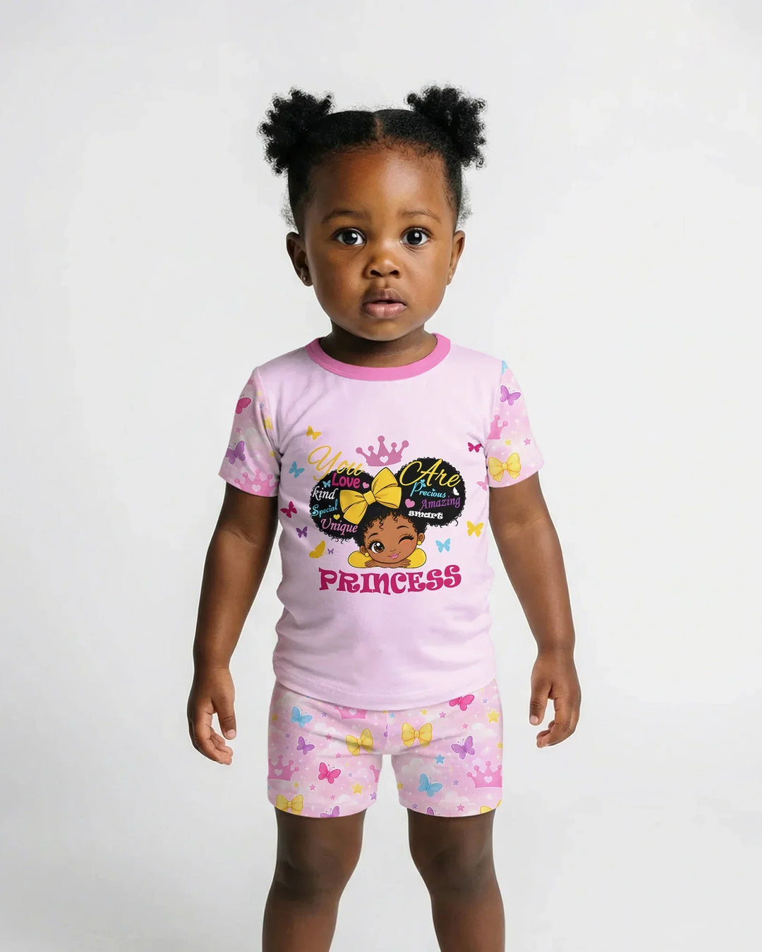 Afro Princess You Are Beautiful Bamboo Two Piece Short Sleeve Shorts Pajama Set